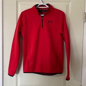 Under Armour Youth XL Red 3/4 Zipper Sweatshirt with Black Trim